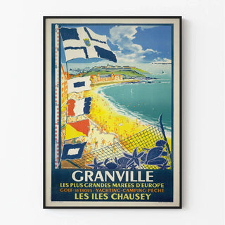 Affiche Granville vintage – Les îles Chausey et les grandes marées