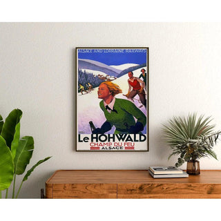 Affiche Hohwald la station de Ski Alsacienne Vintage