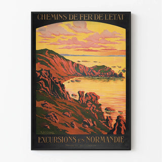 Affiche La Hague vintage – Excursions en Normandie Nez de Jobourg