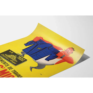 Affiche publicitaire vintage – Vêtements de travail Mont Saint-Michel