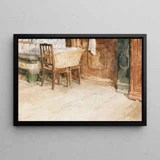 Albert Anker - Living Room Corner With Laundry Basket.webp