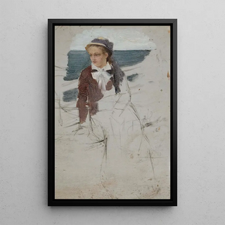 Albert Edelfelt - Laivan kaiteen ress istuva nainen luonnos.webp