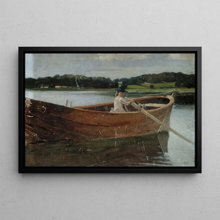 Albert Edelfelt - The Artists Sister Berta In A Rowing Boat Study.webp