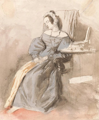Alfred Edward Chalon - Study of a Lady Asleep in a Chair.webp