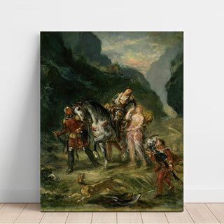 Angélique et Médor blessé - Eugène Delacroix | Reproduction Tableau Décoration murale affiche copie