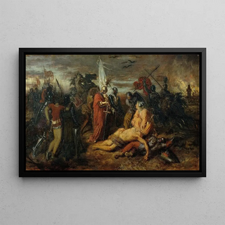 Anton Romako - Rudolf von Habsburg an der Leiche Pemysl Ottokars Knig von Bhmen.webp