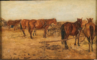 August von Pettenkofen - A Carriage with Horses.webp