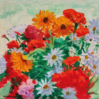 Bouquet de marguerites, soucis et géraniums - Albert Marquet