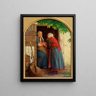 Carl Bloch - Two women talking.webp