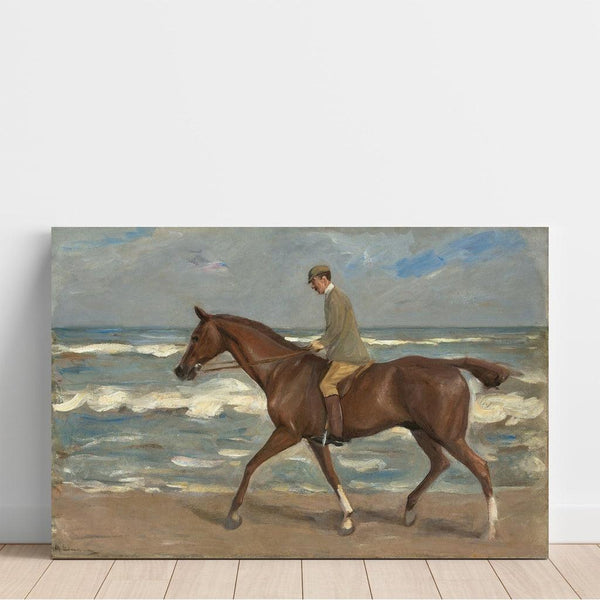 Reproduktion des Gemäldes Cavalier sur la plage à gauche - Max Liebermann