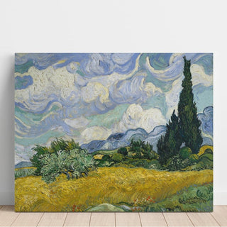Champ de blé avec cyprès - Vincent van Gogh | Reproduction Tableau Décoration murale affiche copie