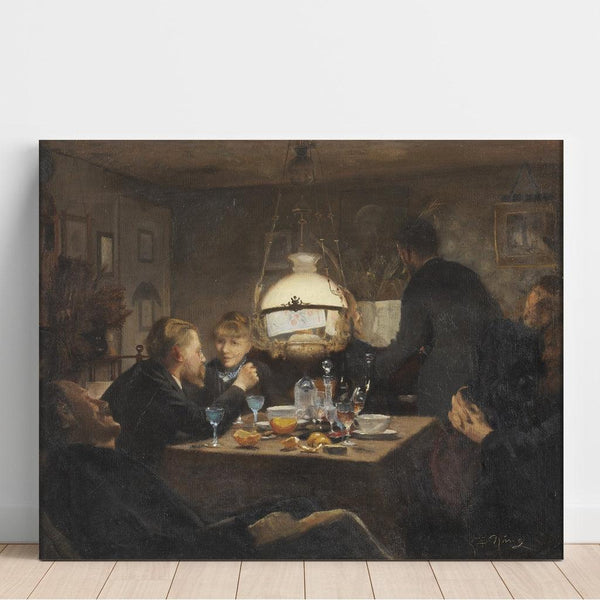 Reproduktion des Gemäldes Gesellschaft bei Abendlicht - Laurits Andersen Ring