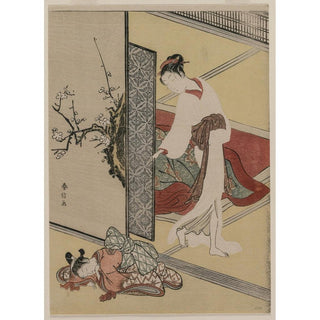 Courtisane et servante endormie - Suzuki Harunobu | Reproduction Tableau Décoration murale affiche copie
