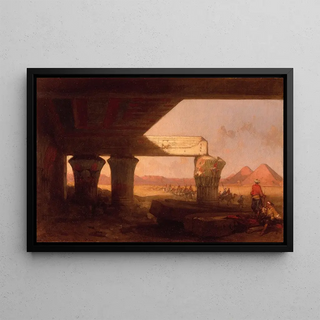 David Roberts - Egyptian Landscape with a Distant View of the Pyramids.webp