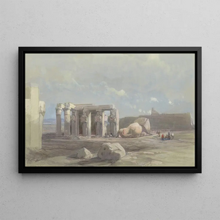 David Roberts - Fragments of a colossal statue at the Memnonium Thebes (Case Conflict).webp