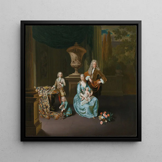 Diederik Baron van Leyden van Vlaardingen 1695-1764, Bourgmestre de Leyde avec sa femme Sophia Dina de Rovere et leurs fils Pieter Jan et Adriaan Pompejus - Willem van Mieris