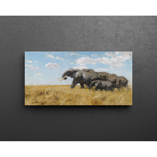 Éléphants en migration - Wilhelm Kuhnert | Reproduction Tableau Décoration murale affiche copie