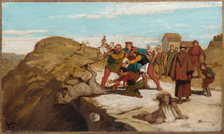 Elihu Vedder - The Fable of the Miller His Son and the Donkey No 7.webp