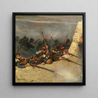 Embusqués Derrière Un Mur Fantassins De La Ligne A Fragment Du Panorama De La Bataille De Champigny - Jean-Baptiste Édouard Detaille