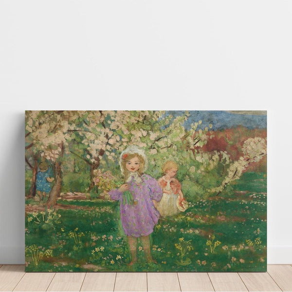 Reproduktion des Gemäldes Kinder in einem blühenden Obstgarten - Henri Lebasque