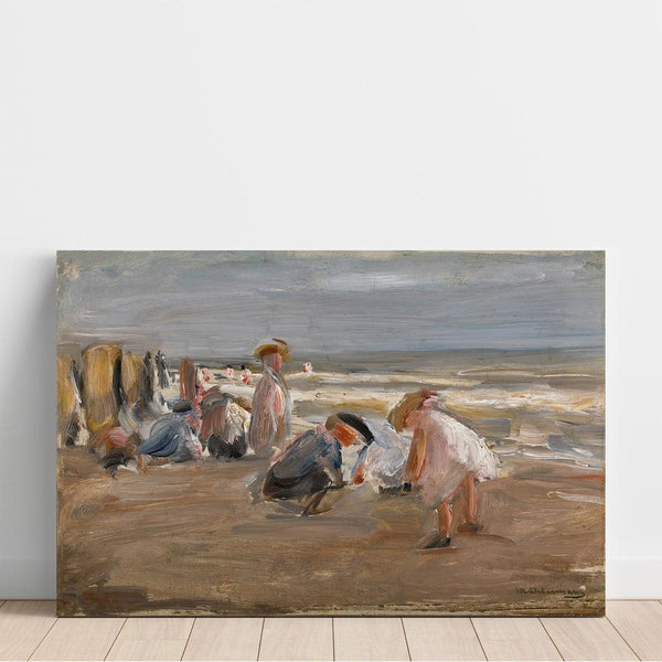 Reproduktion des Gemäldes Kinder spielend am Strand - Max Liebermann