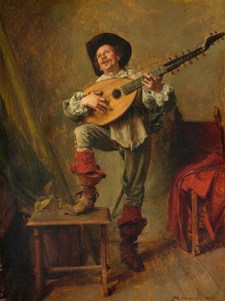 Ernest Meissonier - Soldier Playing the Theorbo.webp