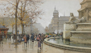 Eugne GalienLaloue - La fontaine du Palmier place du Chtelet.webp