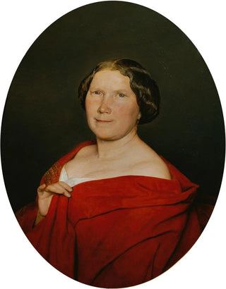 Ferdinand Georg Waldmller - Frau mit lachsrotem Umhang.webp