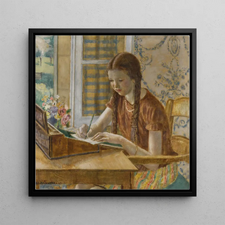 Fille au Bureau d'Écriture - Frederick Carl Frieseke