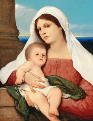 Gabriel von Max - Madonna And Child In An Open Landscape.webp