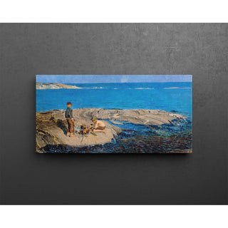 Garçons sur un rocher - Venny Soldan-Brofeldt | Reproduction Tableau Décoration murale affiche copie