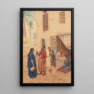 Giulio Rosati - At a carpet bazaar.webp