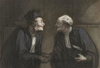 Honor Daumier - Deux avocats la poigne de main.webp