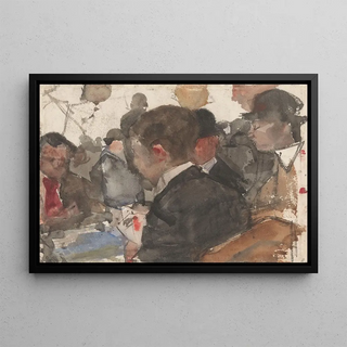 Isaac Israls - Kaartende mannen in een caf.webp