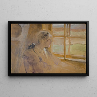 Jacek Malczewski - Sketch of a woman in the window.webp