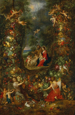 Jan Brueghel the Younger - The Holy Family surrounded by a garland of fruit supported by putti.webp