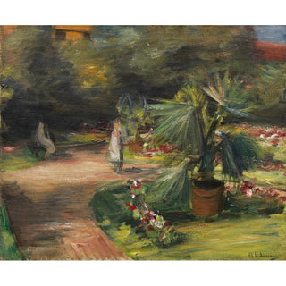 Jardin avec palmier et deux figures féminines - Max Liebermann | Reproduction Tableau Décoration murale affiche copie