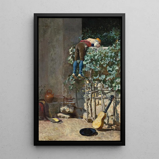 Jehan Georges Vibert - Sneaking A Peek.webp