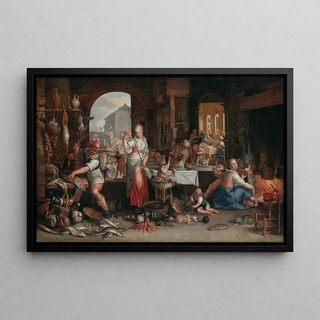 Joachim Wtewael - Kitchen Interior With The Parable Of The Great Supper.webp