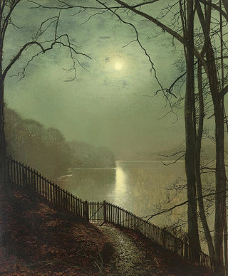 John Atkinson Grimshaw - Moonlight on the lake Roundhay Park Leeds.webp