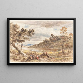 John Linnell - Travelers Resting by a Fallen Tree.webp