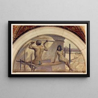 John White Alexander - Egyptian hieroglyphics mural in Evolution of the Book series.webp