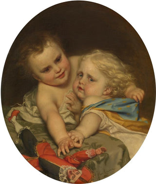 Jozef Van Lerius - Two Children Playing Around.webp