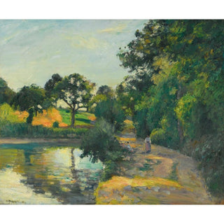 L'étang Au Soleil Couchant, Montfoucault - Camille Pissarro | Reproduction Tableau Décoration murale affiche copie