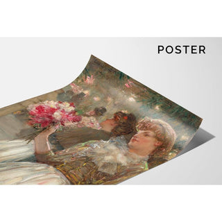 La fille aux pivoines - Childe Hassam | Reproduction Tableau Décoration murale affiche copie