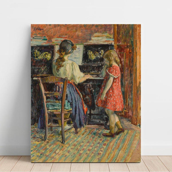 Reproduktion des Gemäldes Das Klavierunterricht (Marthe und Nono) - Henri Lebasque