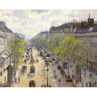 Le Boulevard de Montmartre, Matinée de Printemps - Camille Pissarro | Reproduction Tableau Décoration murale affiche copie