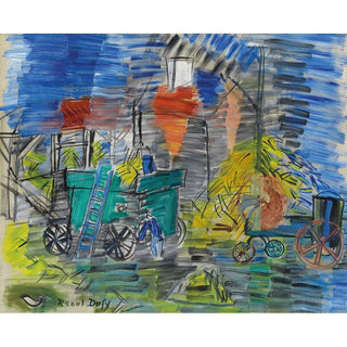 Le Dépiquage Bleu - Raoul Dufy | Reproduction Tableau Décoration murale affiche copie