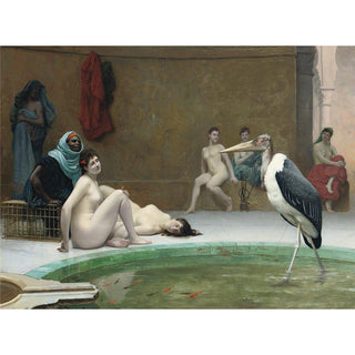Le Marabout dans le bain du Harem - Jean-Léon Gérôme | Reproduction Tableau Décoration murale affiche copie