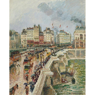 Le Pont-Neuf, Après-Midi de Pluie - Camille Pissarro | Reproduction Tableau Décoration murale affiche copie